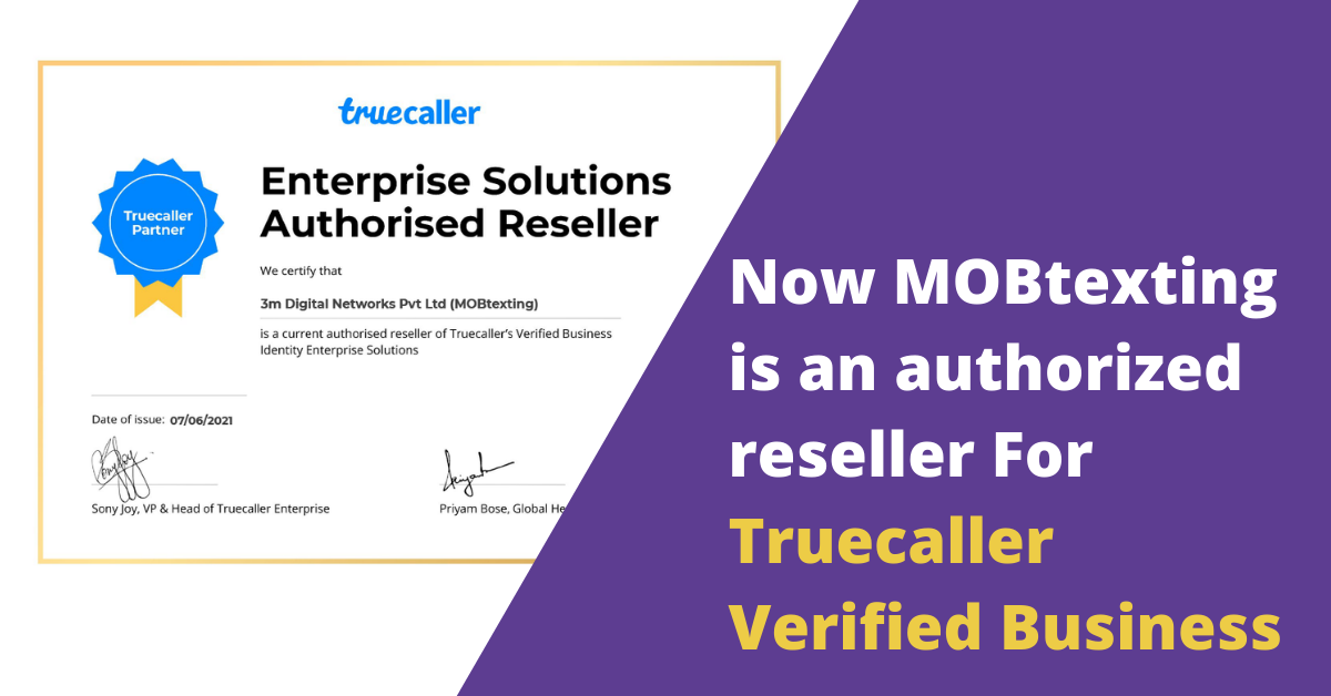 MOBtexting And Truecaller Announce Partnership-To-Offer-Business-Caller-ID-Solutions-To-Enterprises
